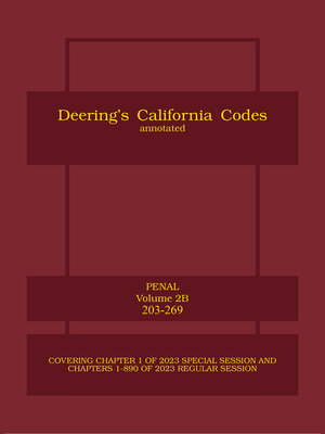 cover image of Deering's California Penal Code, Annotated